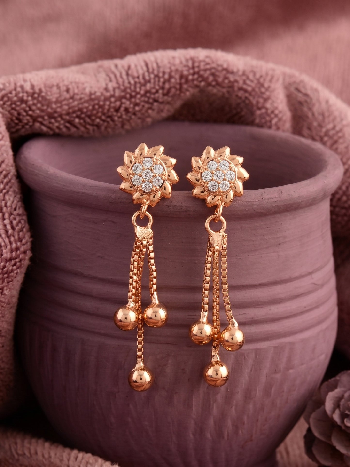 Elegant Premium Stone Studded Drop Earrings for Women