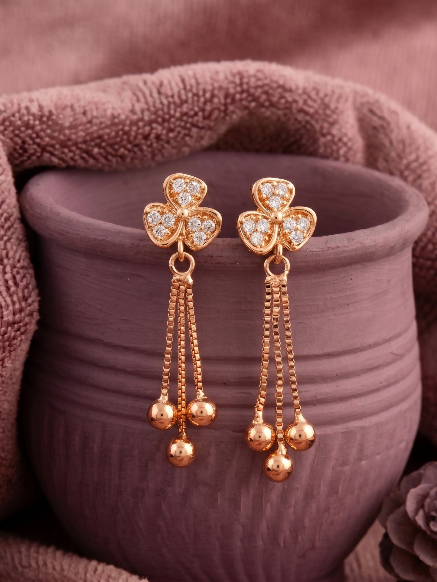 Elegant Premium Stone Studded Drop Earrings for Women