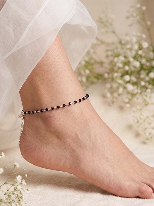 Minimal Stylish Lightweight Silver Plated Anklet for Women and Girls