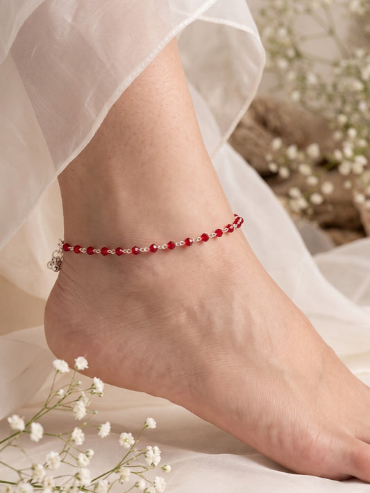 Minimal Stylish Lightweight Silver Plated Anklet for Women and Girls