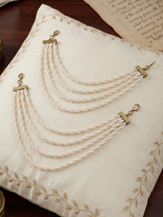 Traditional Pearl Beaded Ear Chain Accessory for Women and Girls