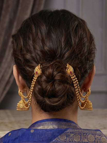Traditional Pearl Beaded Ear Chain Accessory for Women and Girls