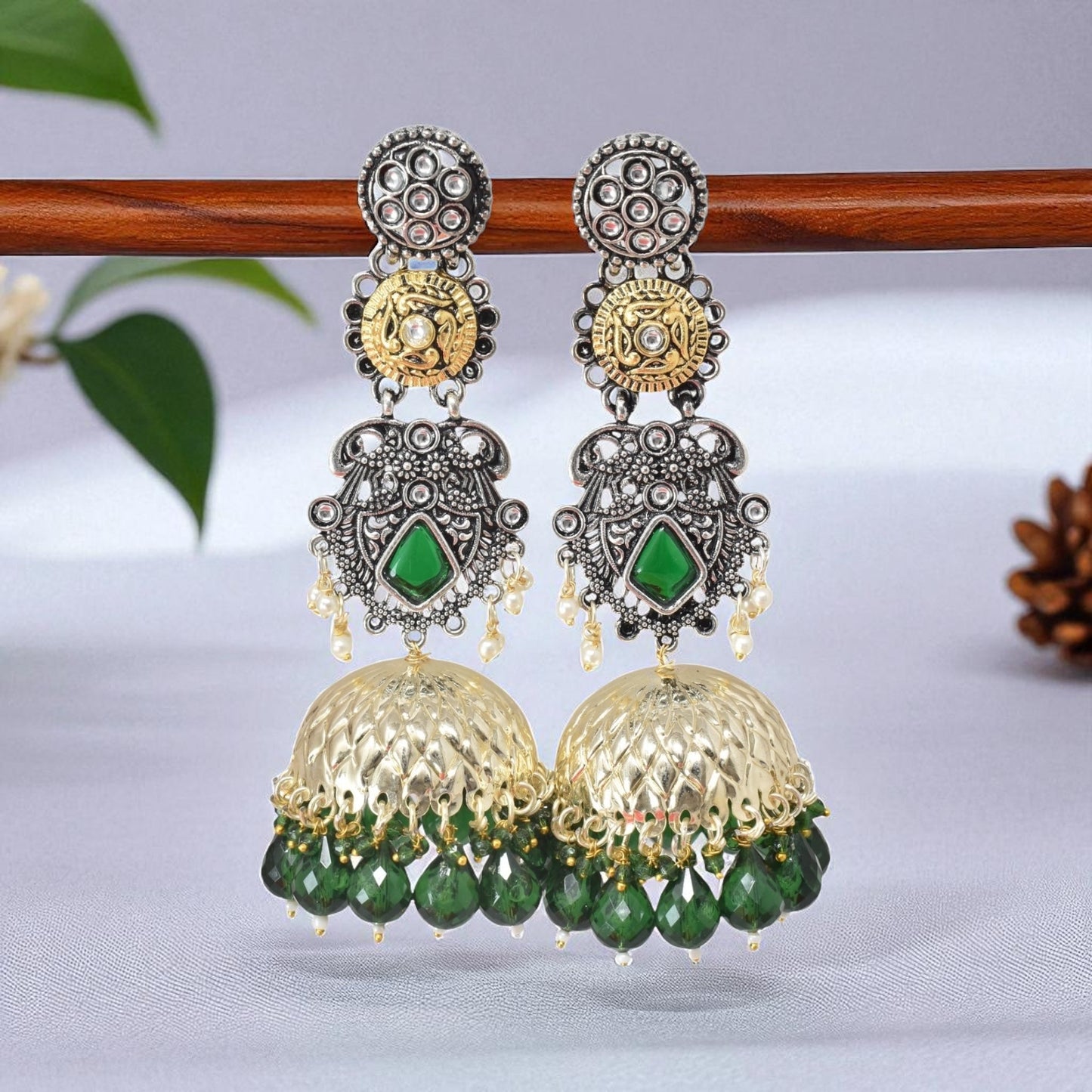oxidised earring, german silver earrings, silver jhumka earring for women, oxidised jhumka for women, jhumka for women, traditional jhumka for women, Navratri earrings, Navratri jewellery, jhumka
