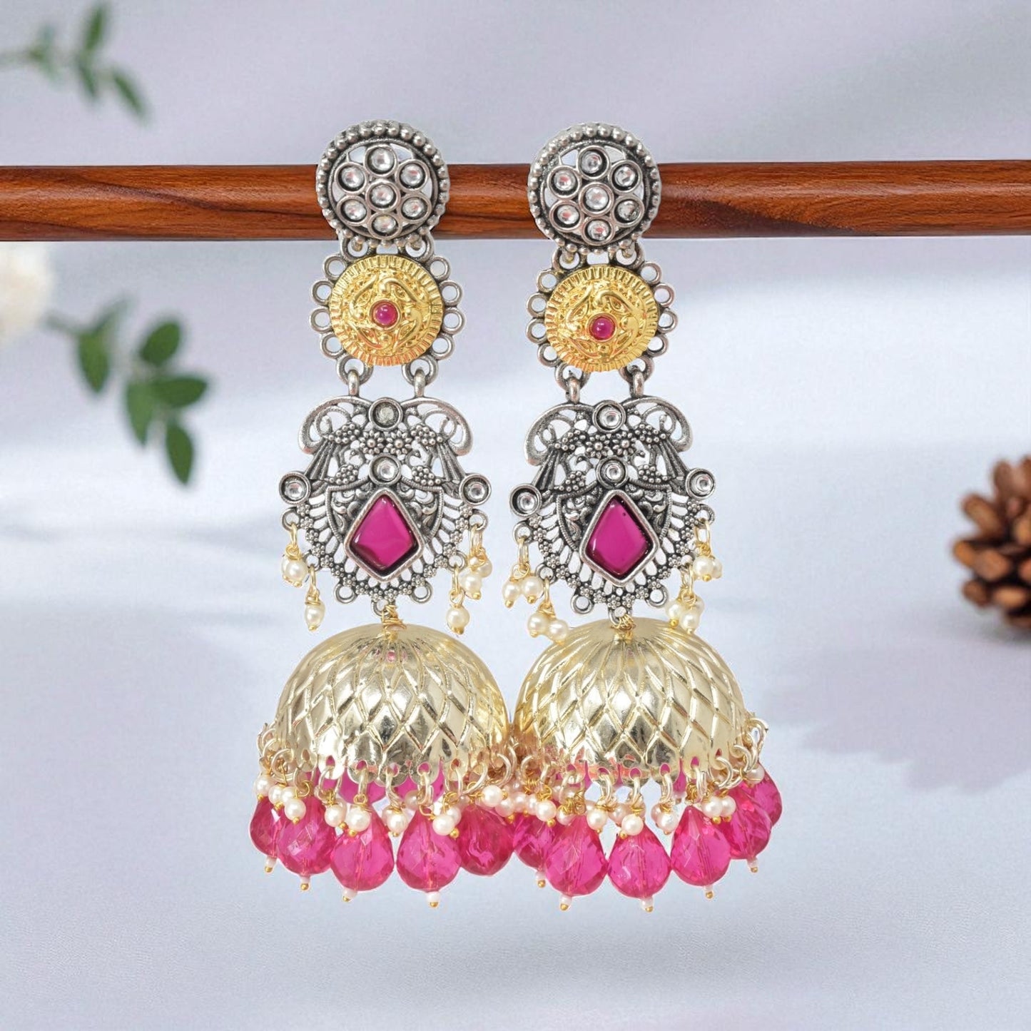 oxidised earring, german silver earrings, silver jhumka earring for women, oxidised jhumka for women, jhumka for women, traditional jhumka for women, Navratri earrings, Navratri jewellery, jhumka
