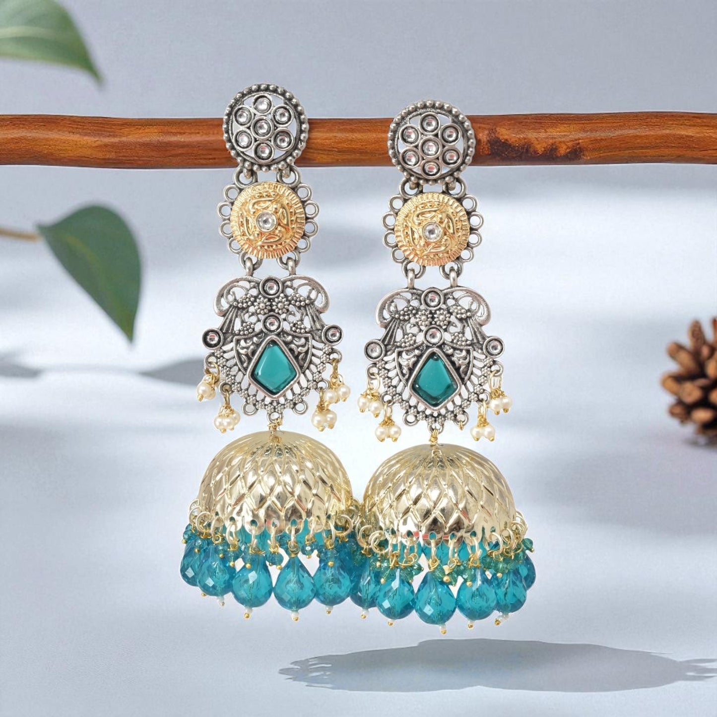 oxidised earring, german silver earrings, silver jhumka earring for women, oxidised jhumka for women, jhumka for women, traditional jhumka for women, Navratri earrings, Navratri jewellery, jhumka