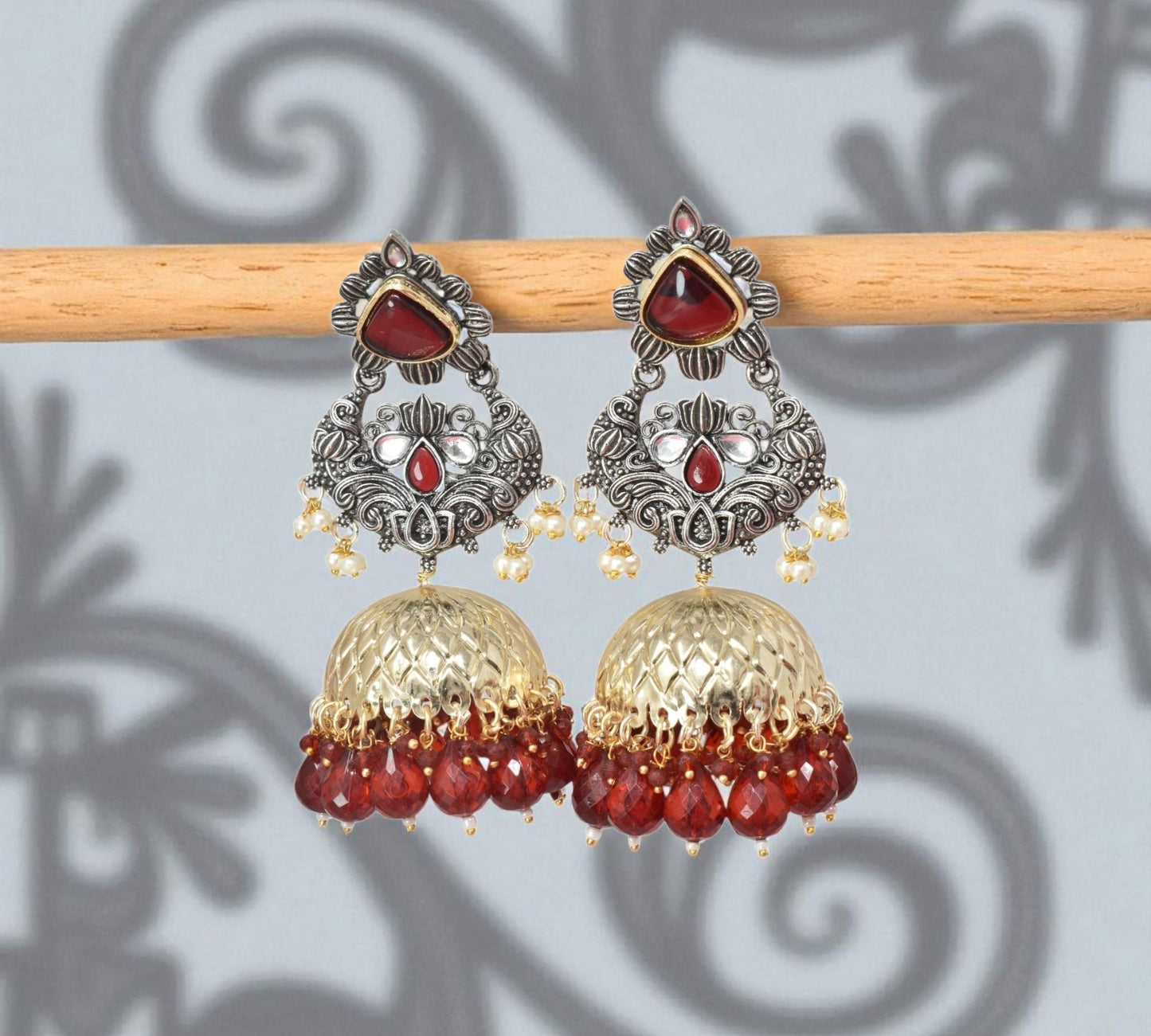 oxidised earring, german silver earrings, silver jhumka earring for women, oxidised jhumka for women, jhumka for women, traditional jhumka for women, Navratri earrings, Navratri jewellery, jhumka