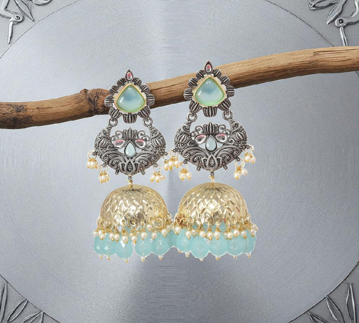 oxidised earring, german silver earrings, silver jhumka earring for women, oxidised jhumka for women, jhumka for women, traditional jhumka for women, Navratri earrings, Navratri jewellery, jhumka