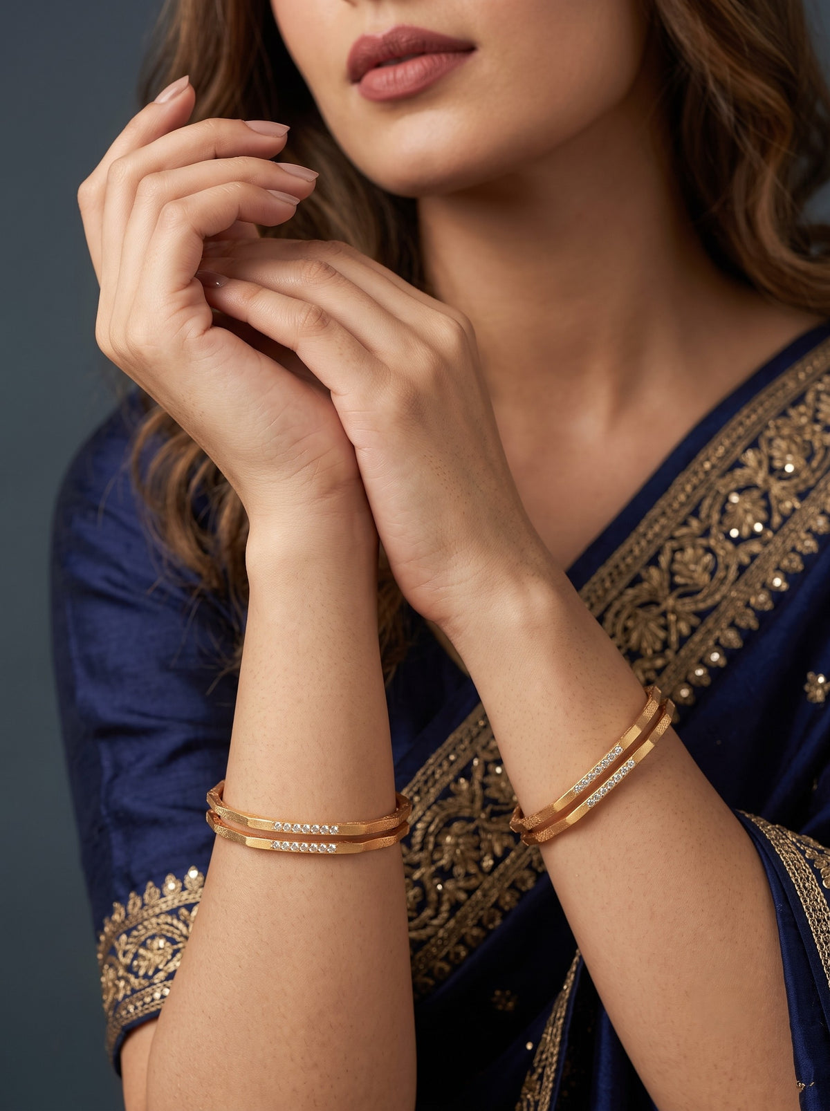 Premium Gold Finish Traditional Set of 4 Bangles for Women and Girls