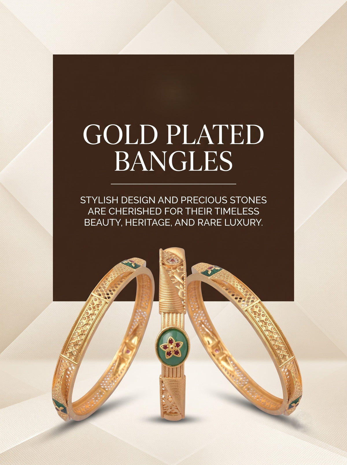 Premium Gold Finish Traditional set of 6 Bangles for Women and Girls