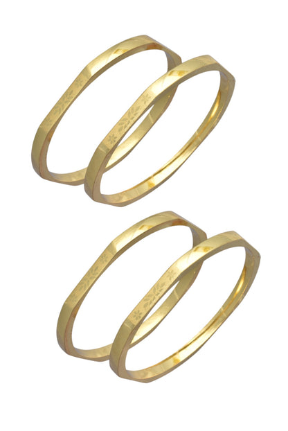 Premium Gold Finish Traditional Set of 4 Bangles for Women and Girls