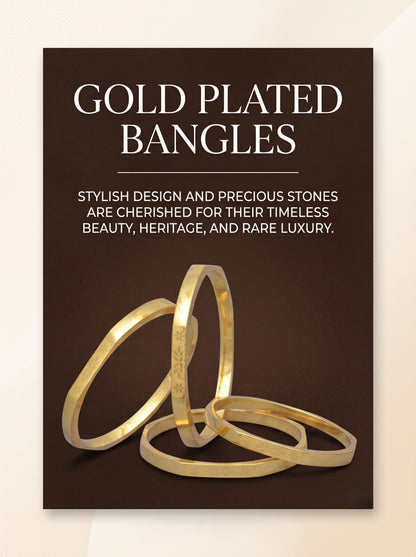 Premium Gold Finish Traditional Set of 4 Bangles for Women and Girls