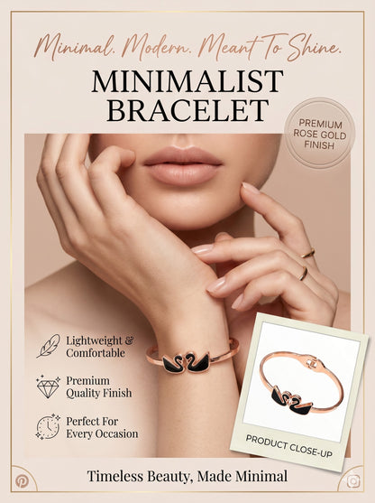 Women Rose Gold-Toned Embellished Premium Bracelet with Elegant Detailing