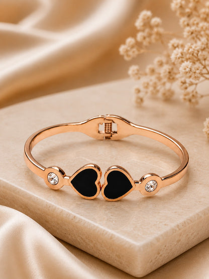 Women Rose Gold-Toned Embellished Premium Bracelet with Elegant Detailing