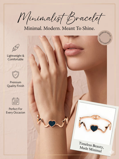 Women Rose Gold-Toned Embellished Premium Bracelet with Elegant Detailing