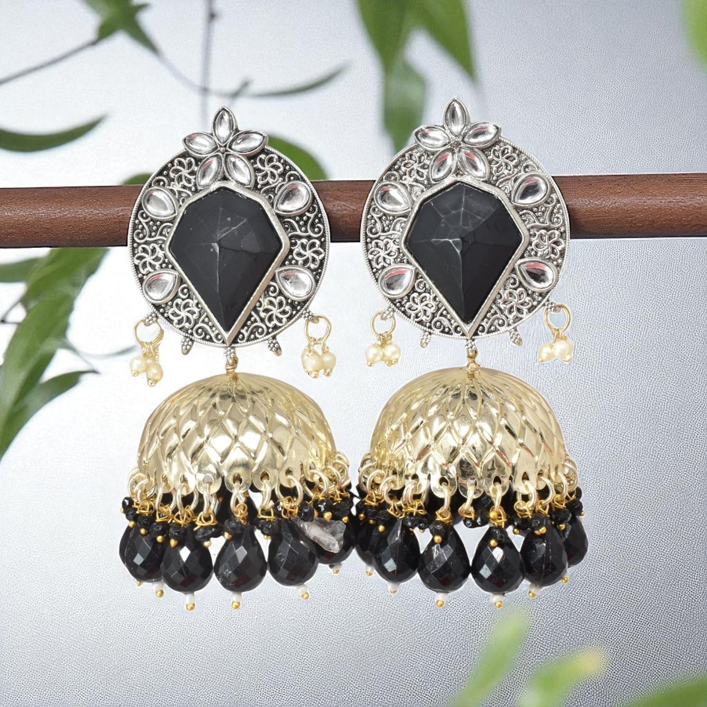 oxidised earring, german silver earrings, silver jhumka earring for women, oxidised jhumka for women, jhumka for women, traditional jhumka for women, Navratri earrings, Navratri jewellery, jhumka