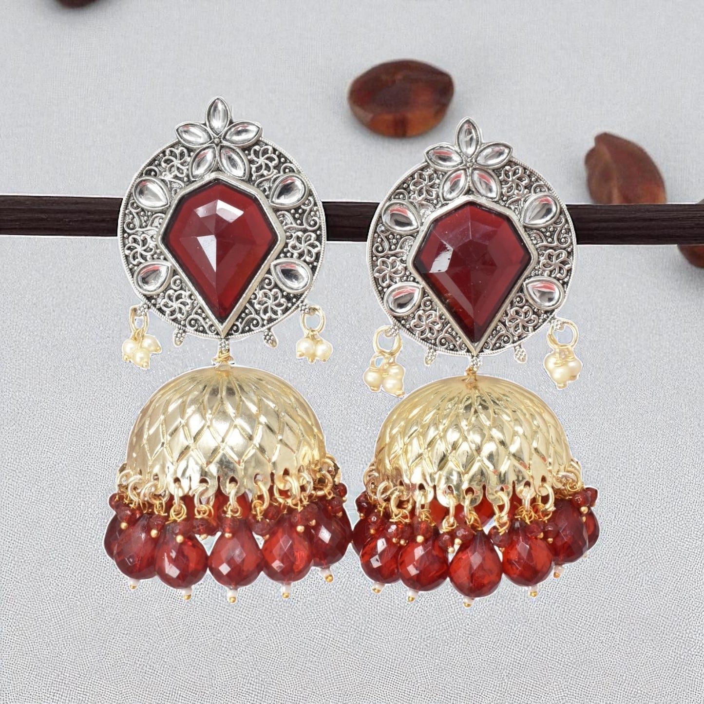 oxidised earring, german silver earrings, silver jhumka earring for women, oxidised jhumka for women, jhumka for women, traditional jhumka for women, Navratri earrings, Navratri jewellery, jhumka