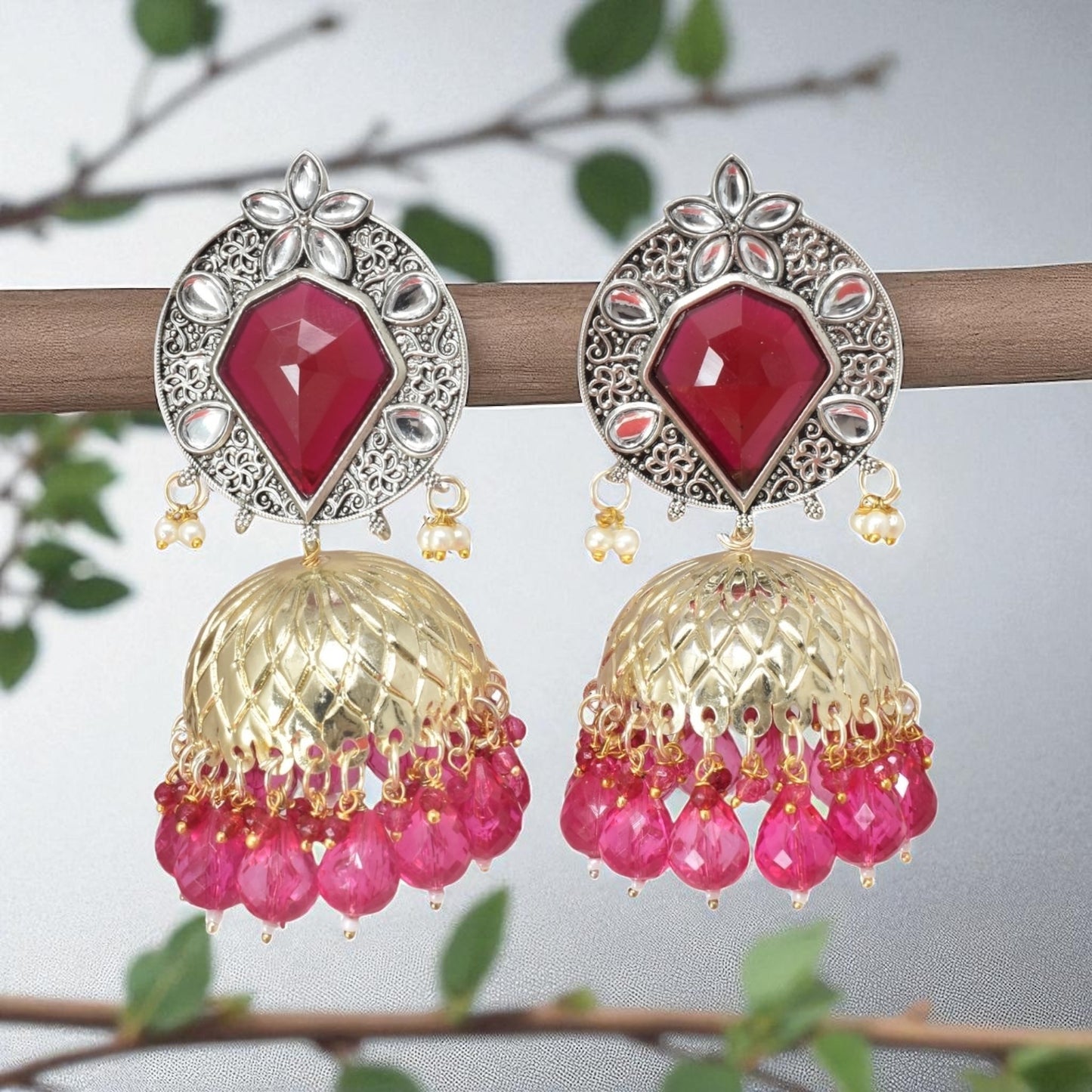 oxidised earring, german silver earrings, silver jhumka earring for women, oxidised jhumka for women, jhumka for women, traditional jhumka for women, Navratri earrings, Navratri jewellery, jhumka