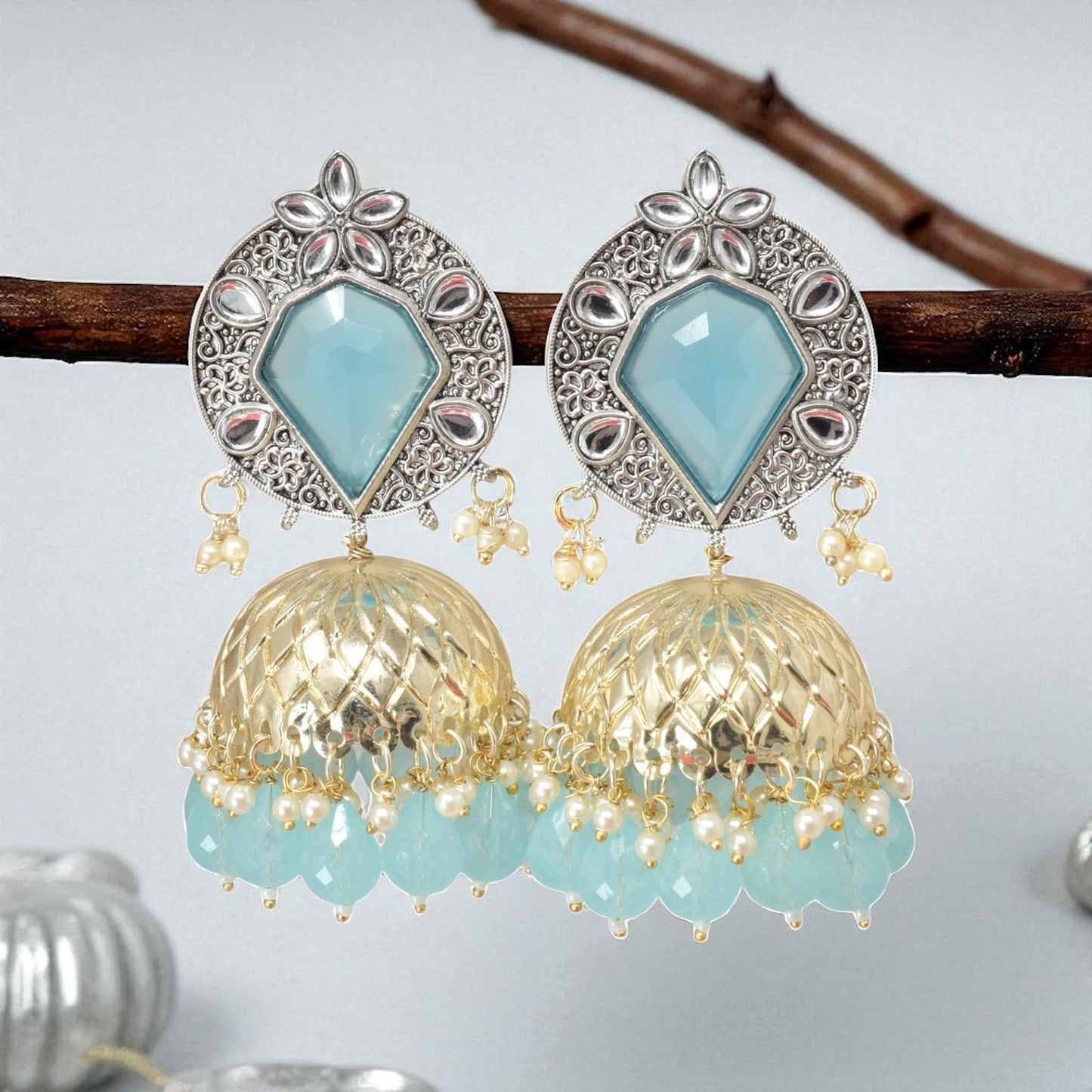 oxidised earring, german silver earrings, silver jhumka earring for women, oxidised jhumka for women, jhumka for women, traditional jhumka for women, Navratri earrings, Navratri jewellery, jhumka