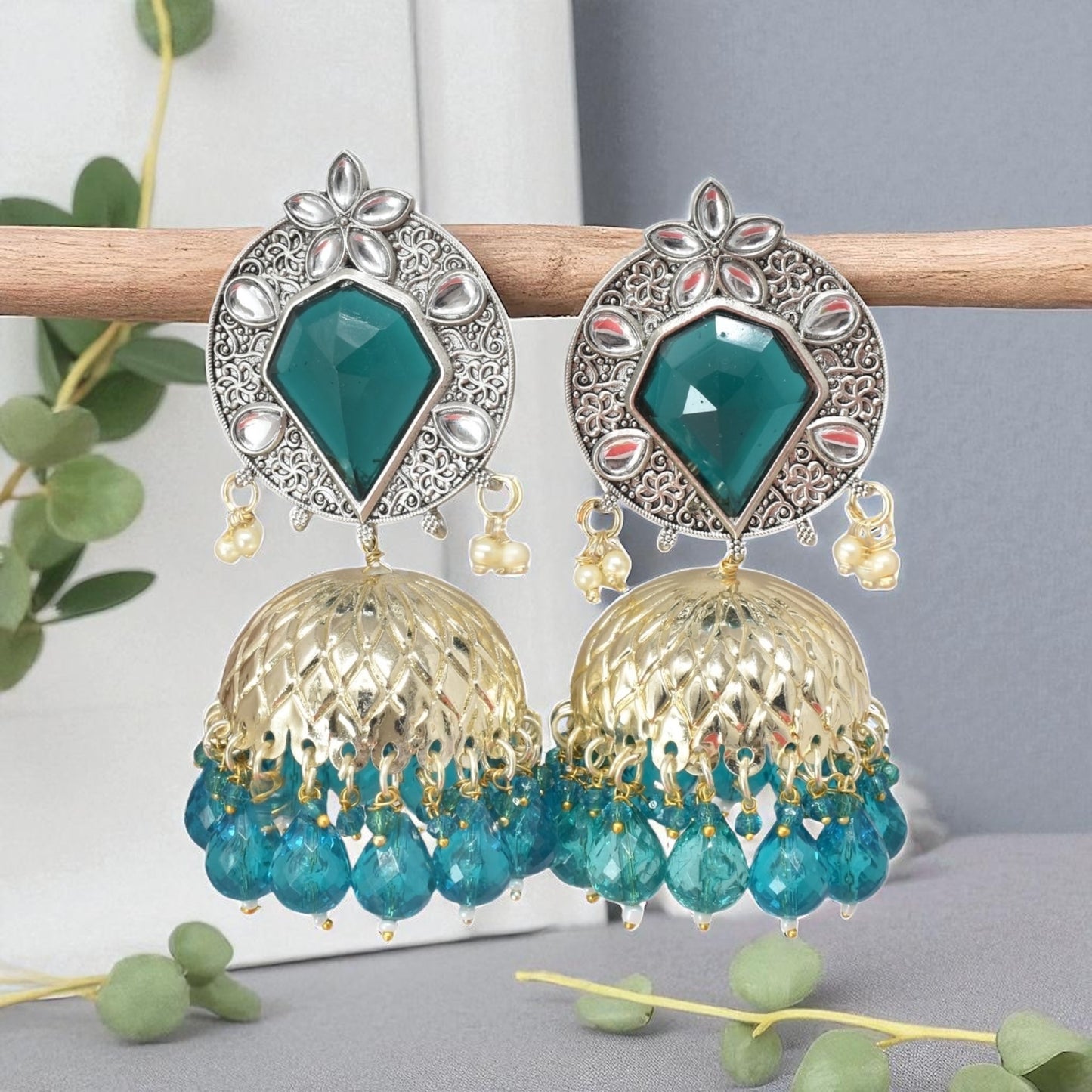 oxidised earring, german silver earrings, silver jhumka earring for women, oxidised jhumka for women, jhumka for women, traditional jhumka for women, Navratri earrings, Navratri jewellery, jhumka