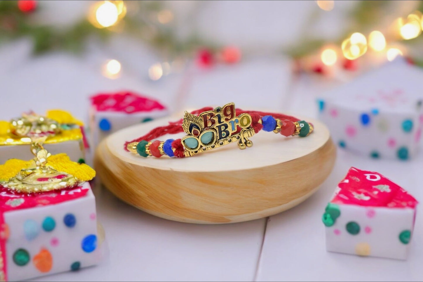 Divine Big Bro Meenakari with Morpankh Rakhis Set of 5 Rakhi   with Pack of Roli Chawal n Card |rakhi for brother|Bhaiya Rakhi | Kids rakhi |Rakhi for kids|Rakhi for Bhaiya