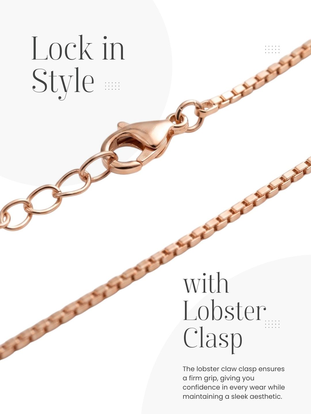 Stylish Chain with Secure Lobster Clasp Closure for Women and Girls