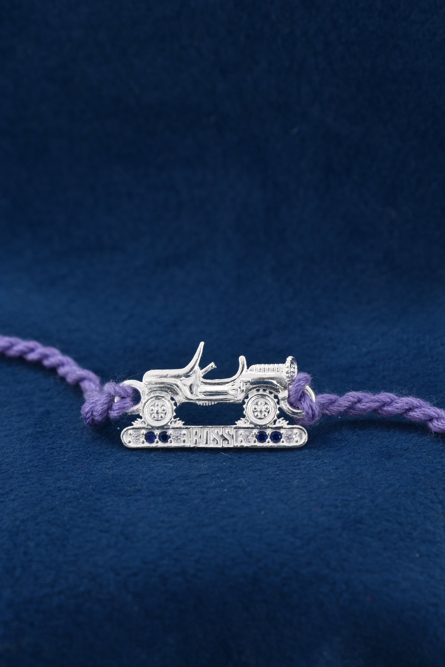 Drive Love: Jeep Car 925 Silver Rakhi.