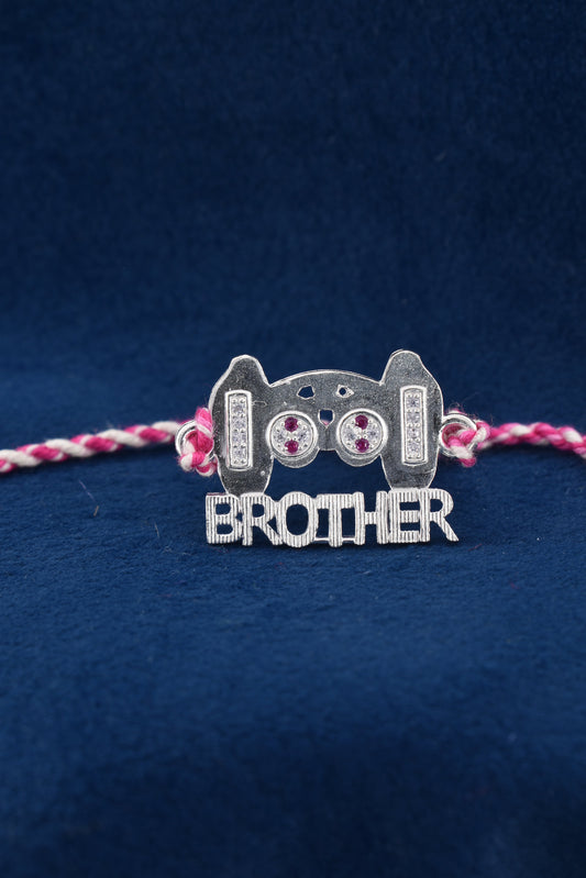 Level Up Bond with GAMER BROTHER 925 Silver Rakhi.