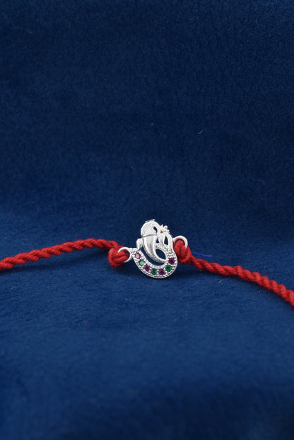 Brother's GANESH OM Guardian 925 Silver Rakhi.
