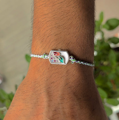 Bloom Bond – Floral Essence Rakhi 925 Silver Rakhi