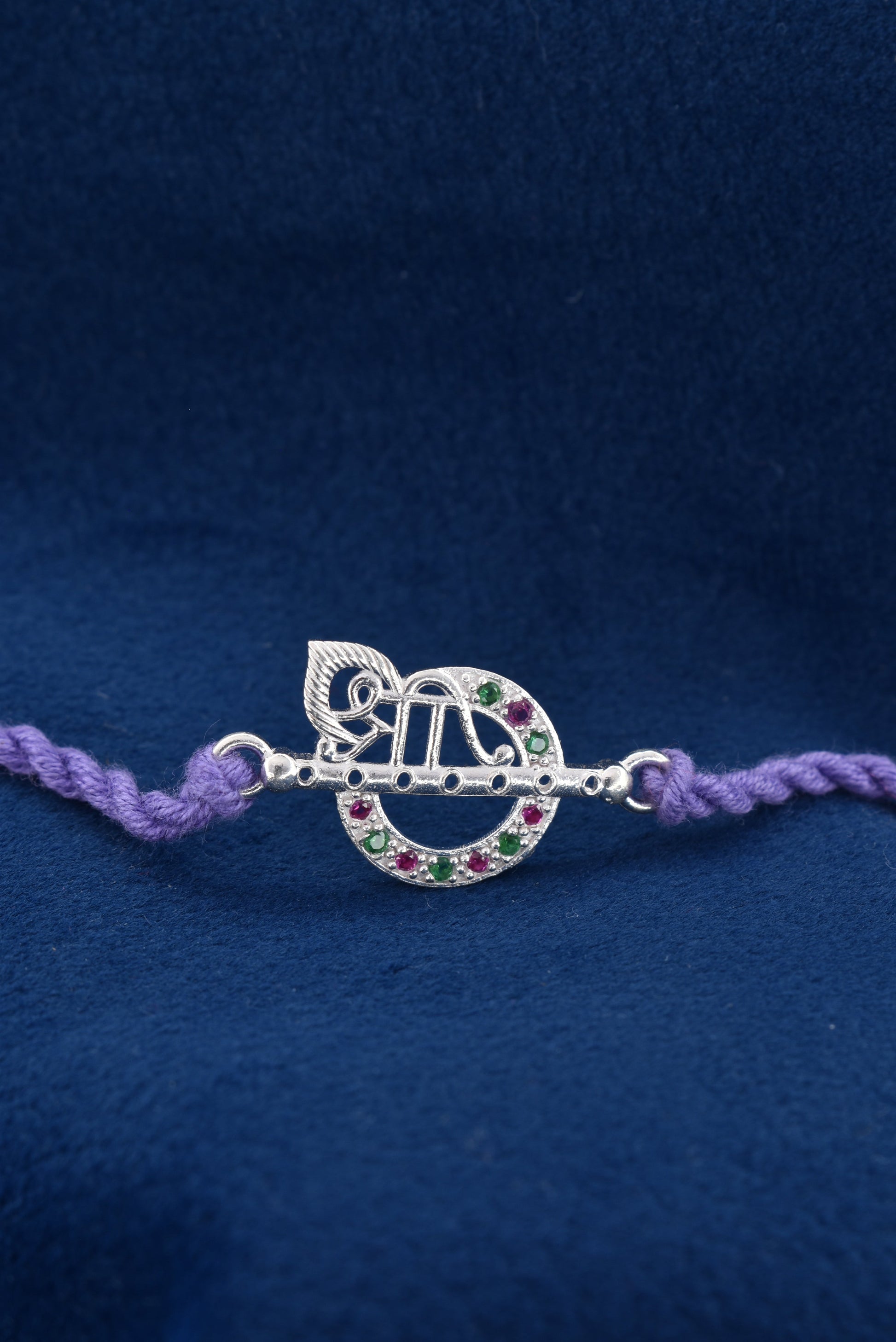 Melodic Grace: SHRI FLUTE KRISHNA 925 Silver Rakhi