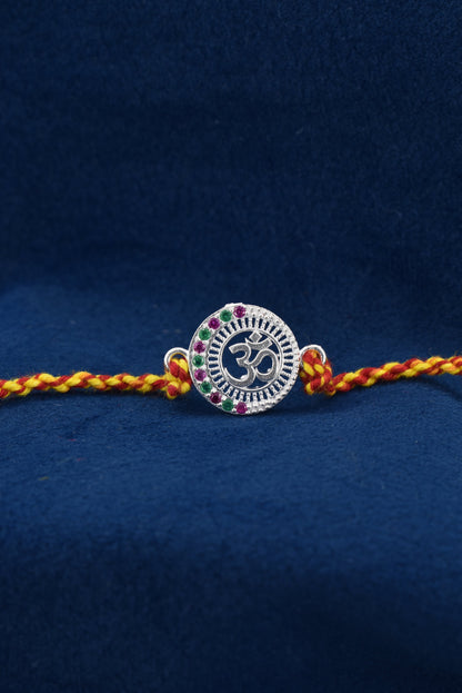 Timeless bond, OM blessed 925 Silver Rakhi.