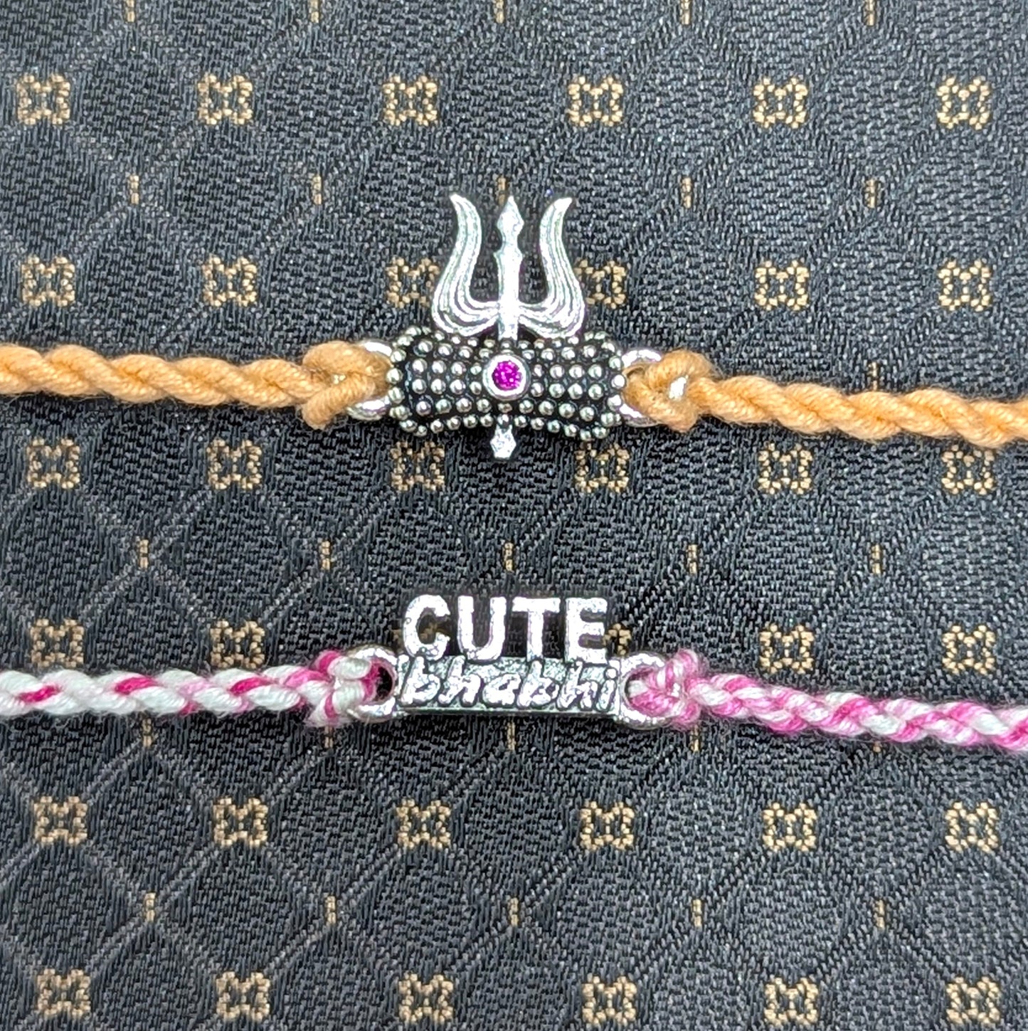 silver rakhi for Brother and Bhabhi