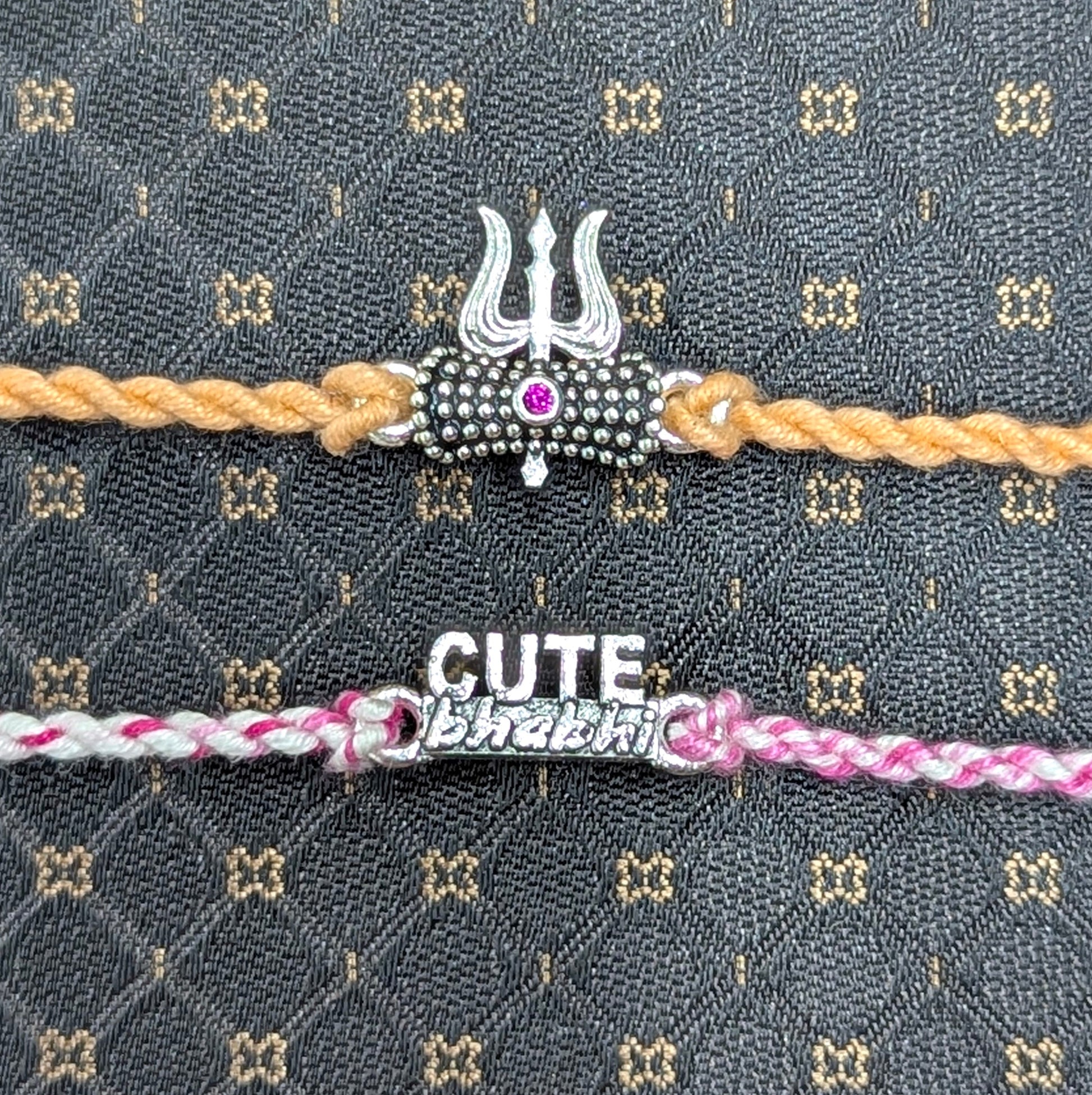 silver rakhi for Brother and Bhabhi