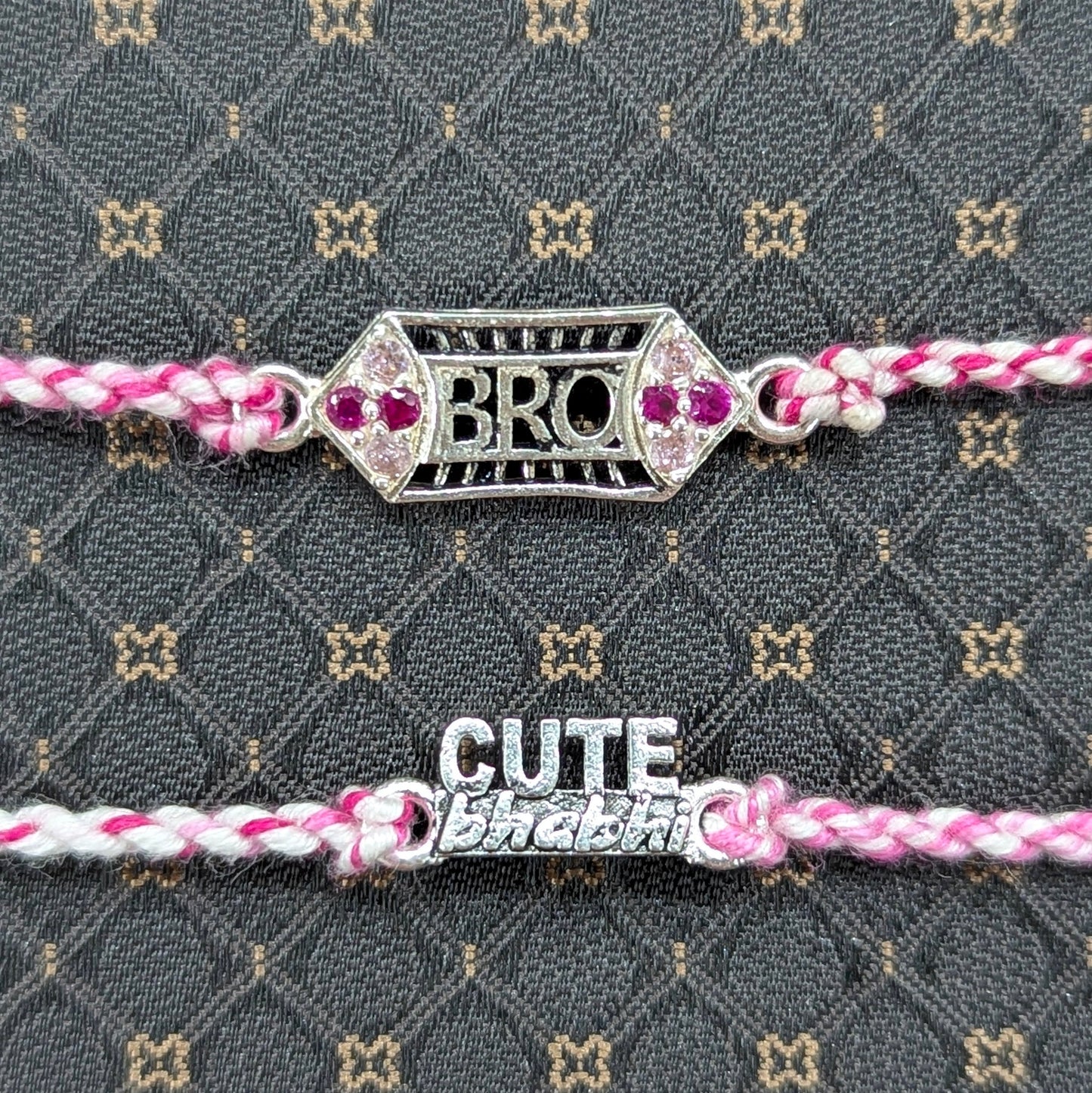 silver rakhi for Brother and Bhabhi