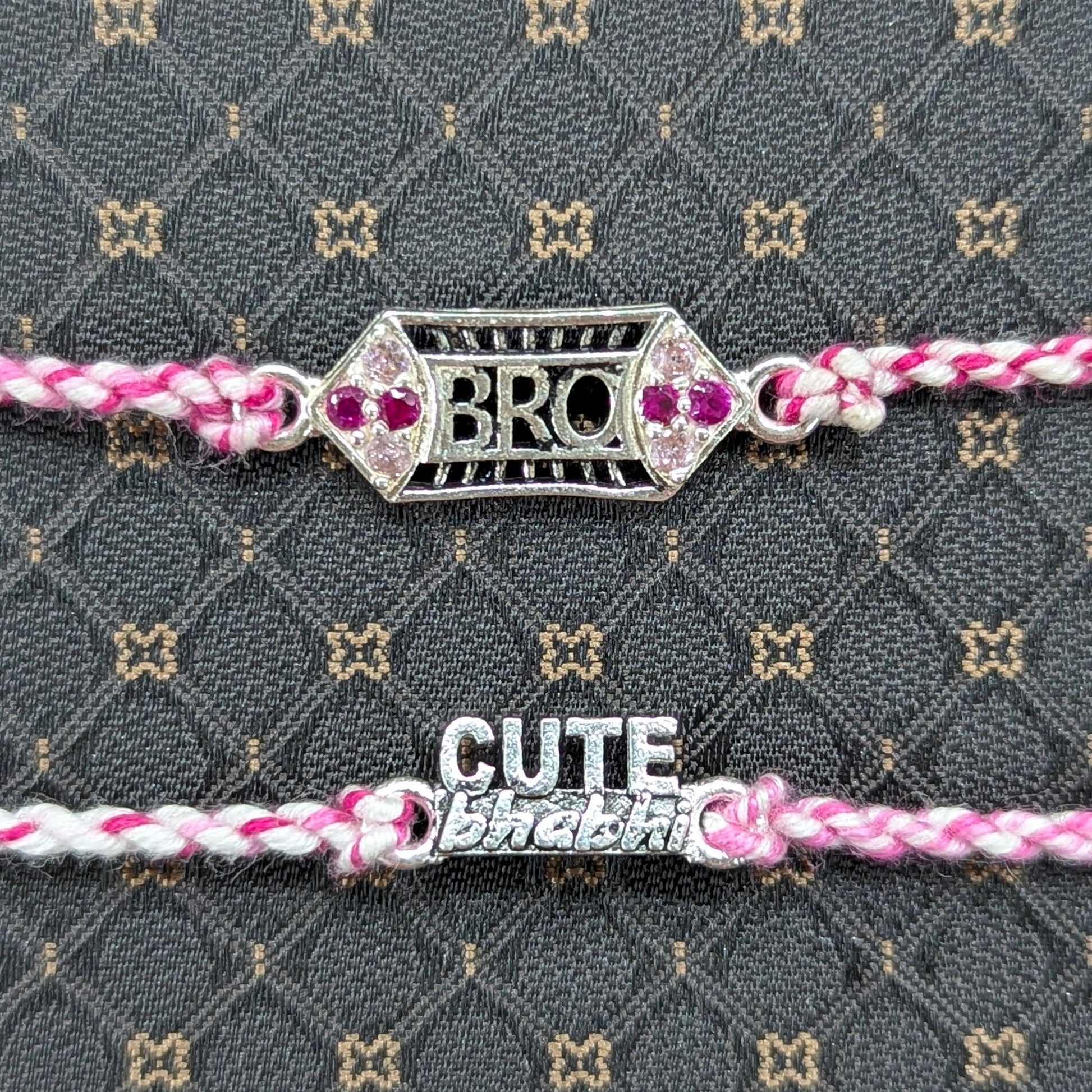 silver rakhi for Brother and Bhabhi