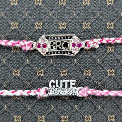 silver rakhi for Brother and Bhabhi