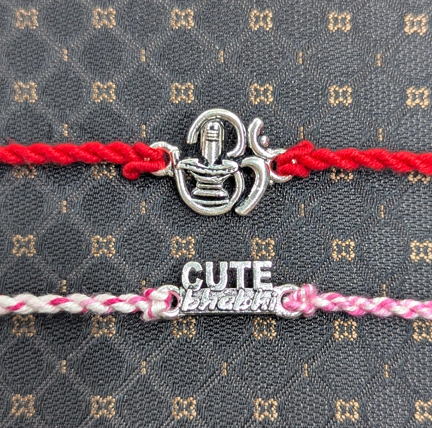 Shivling and Cute Bhabhi Design 925 Silver Rakhi for Bhaiya and Bhabhi 