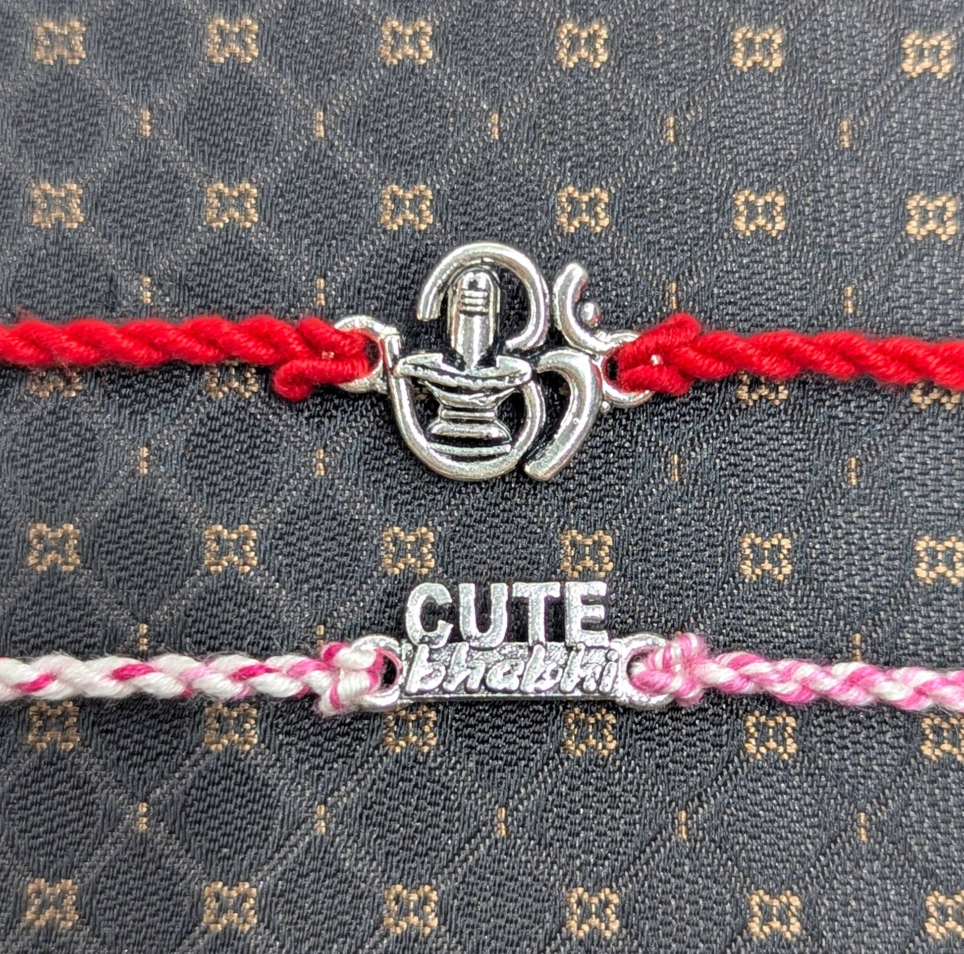 Shivling and Cute Bhabhi Design 925 Silver Rakhi for Bhaiya and Bhabhi 