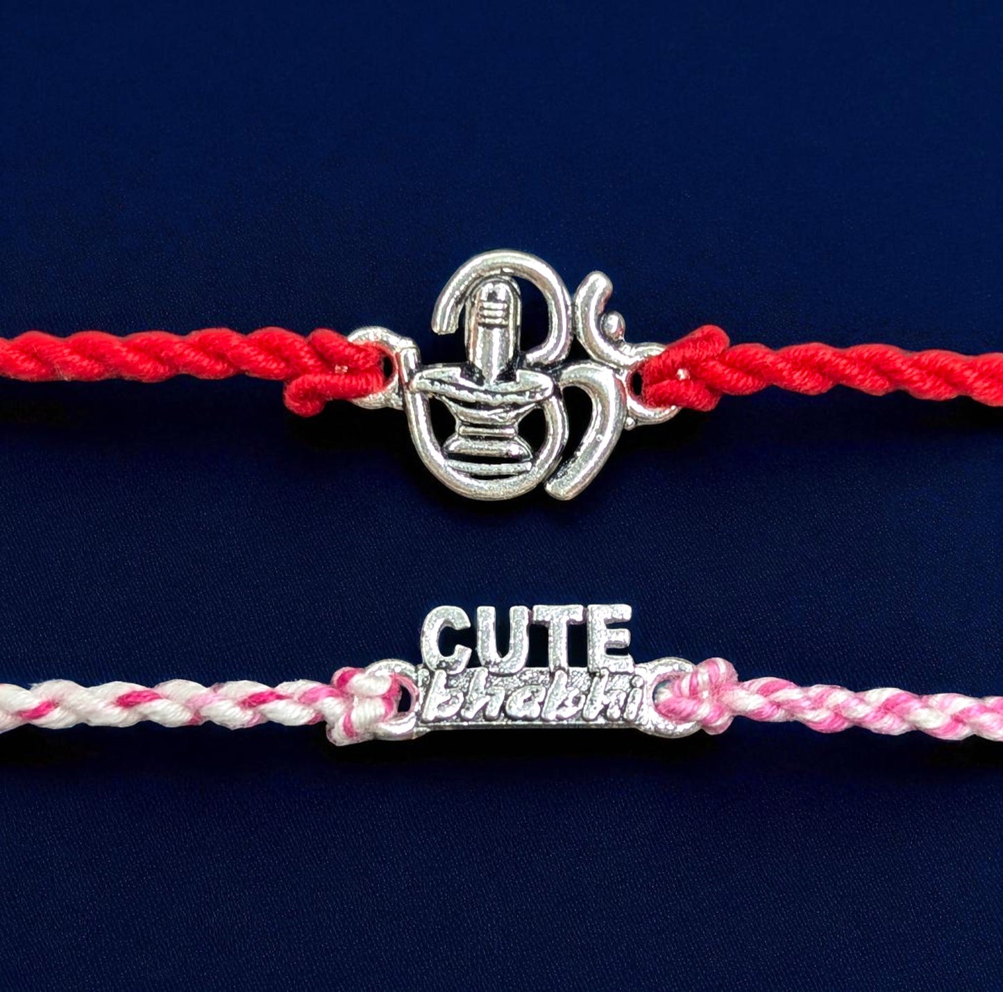 silver rakhi for Brother and Bhabhi