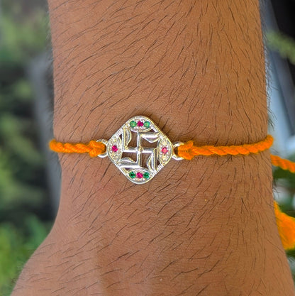 Bliss Bond – Swastika Spirit Edition 925 Silver Rakhi