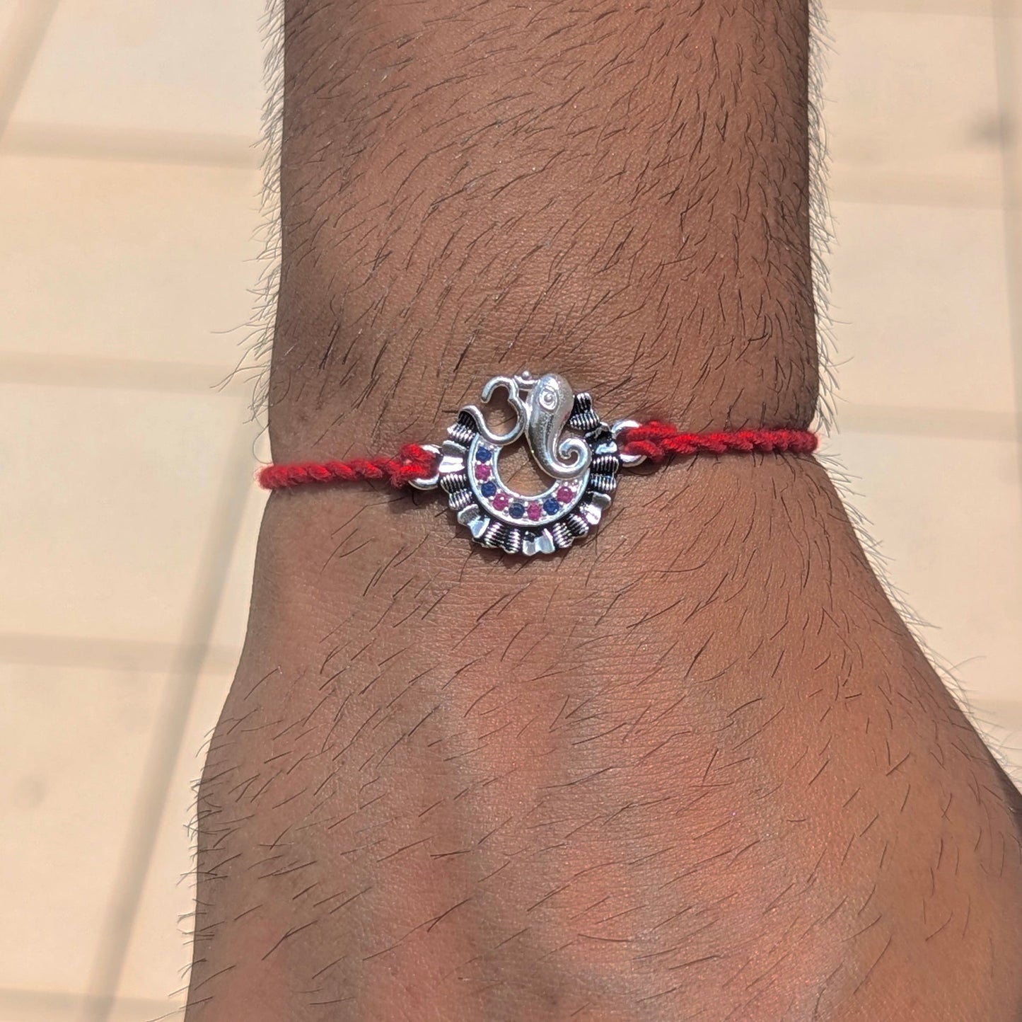 Wise Vibes – Vakratund Rakhi Design 925 Silver Rakhi