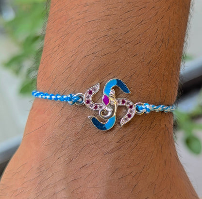 Legacy Threads – Ganesh Swastika Edition 925 Silver Rakhi