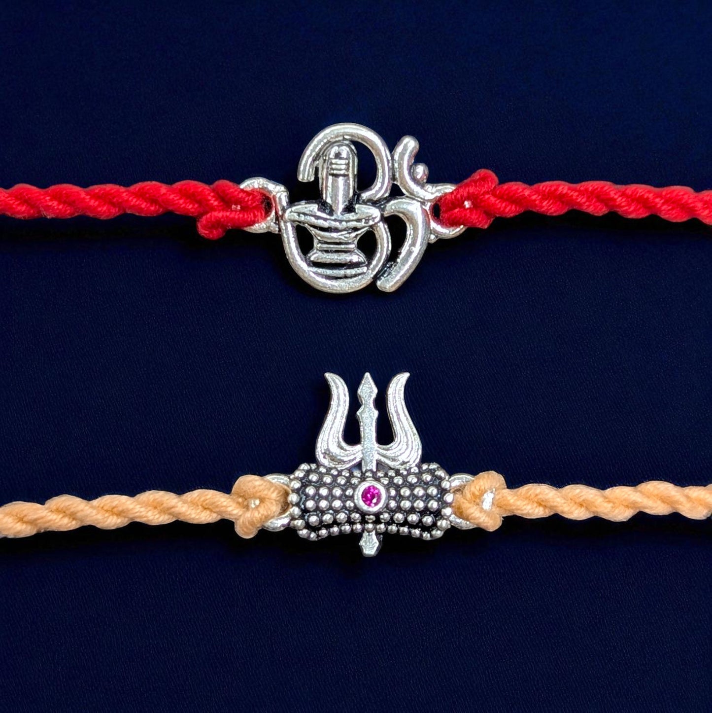 silver rakhi for Brother and Bhabhi