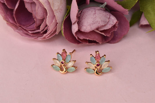 Rosegold,Stylish Latest Partywear,Dailywear,Delicate Officewear,Small stud,Antique earrings,Trend earrings for girls