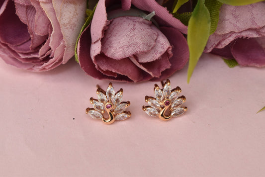 Rosegold,Stylish Latest Partywear,Dailywear,Delicate Officewear,Small stud,Antique earrings,Trend earrings for girls