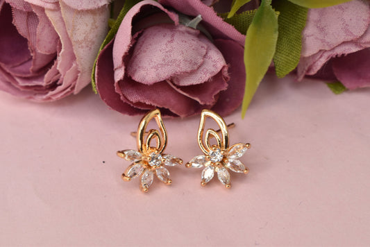 Rosegold,Stylish Latest Partywear,Dailywear,Delicate Officewear,Small stud,Antique earrings,Trend earrings for girls