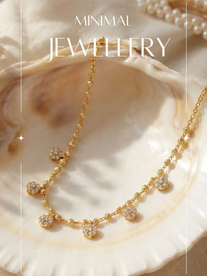 Luxury Multilayer Pearl chain maala  with Gemstone Detailing