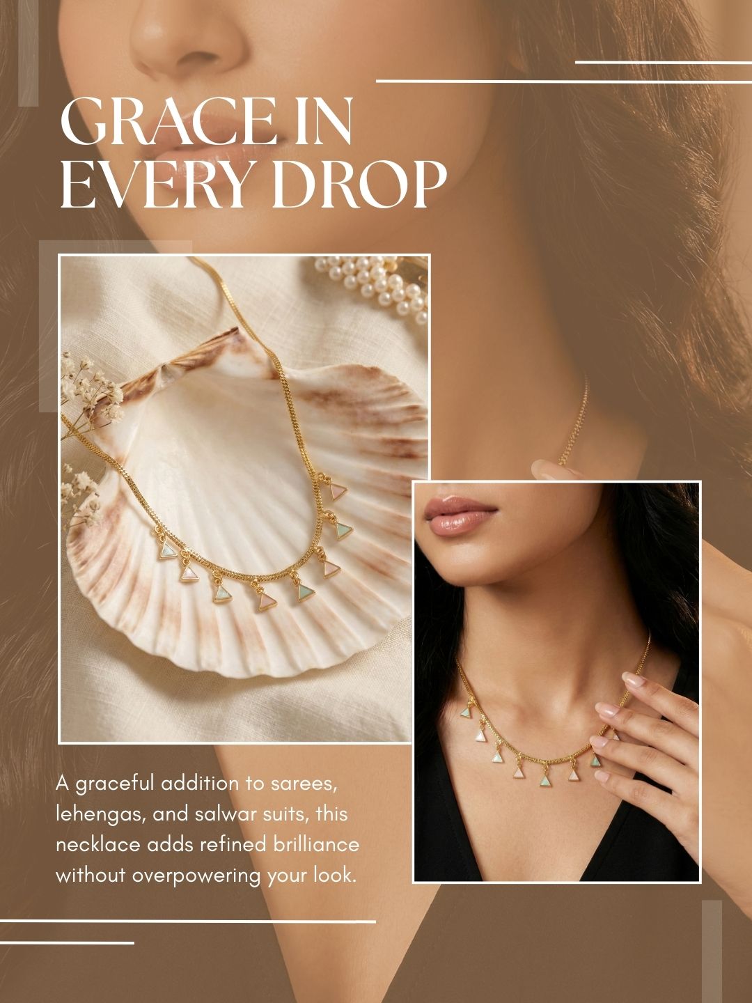 Luxury Multilayer Pearl chain maala  with Gemstone Detailing