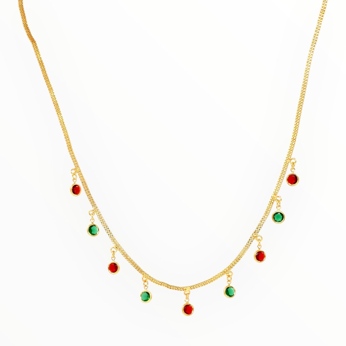 Luxury Multilayer Pearl chain maala  with Gemstone Detailing