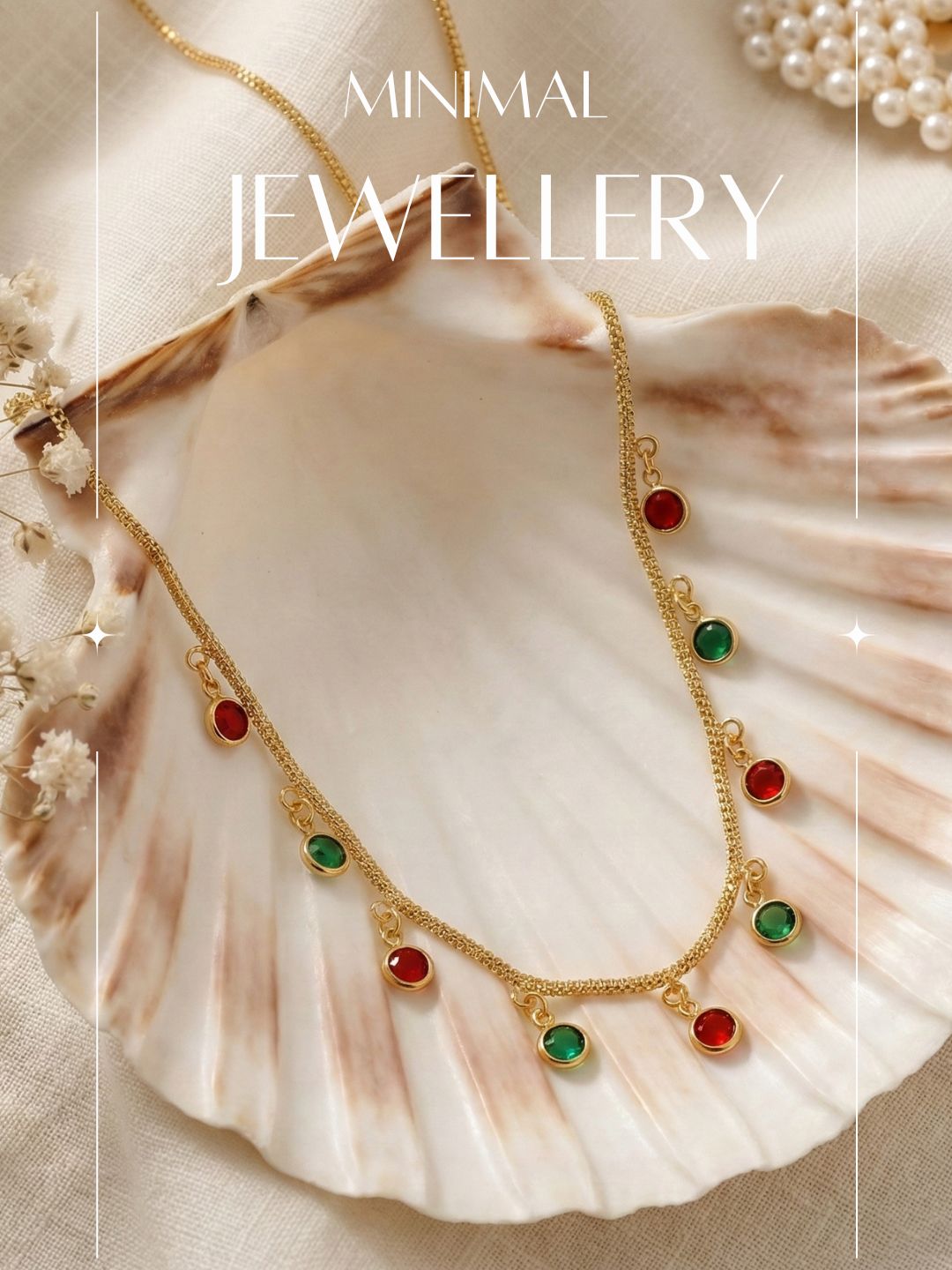 Luxury Multilayer Pearl chain maala  with Gemstone Detailing